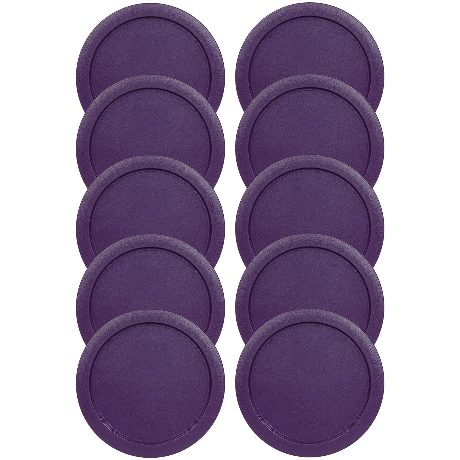 Replacement Lids fits Pyrex 2-Cup Glass Food Storage Container Bowls, 5-Inch Plastic Round Lids Covers for Pyrex 7200-PC, Airtight &amp; Leakproof (10-Pack, Purple)