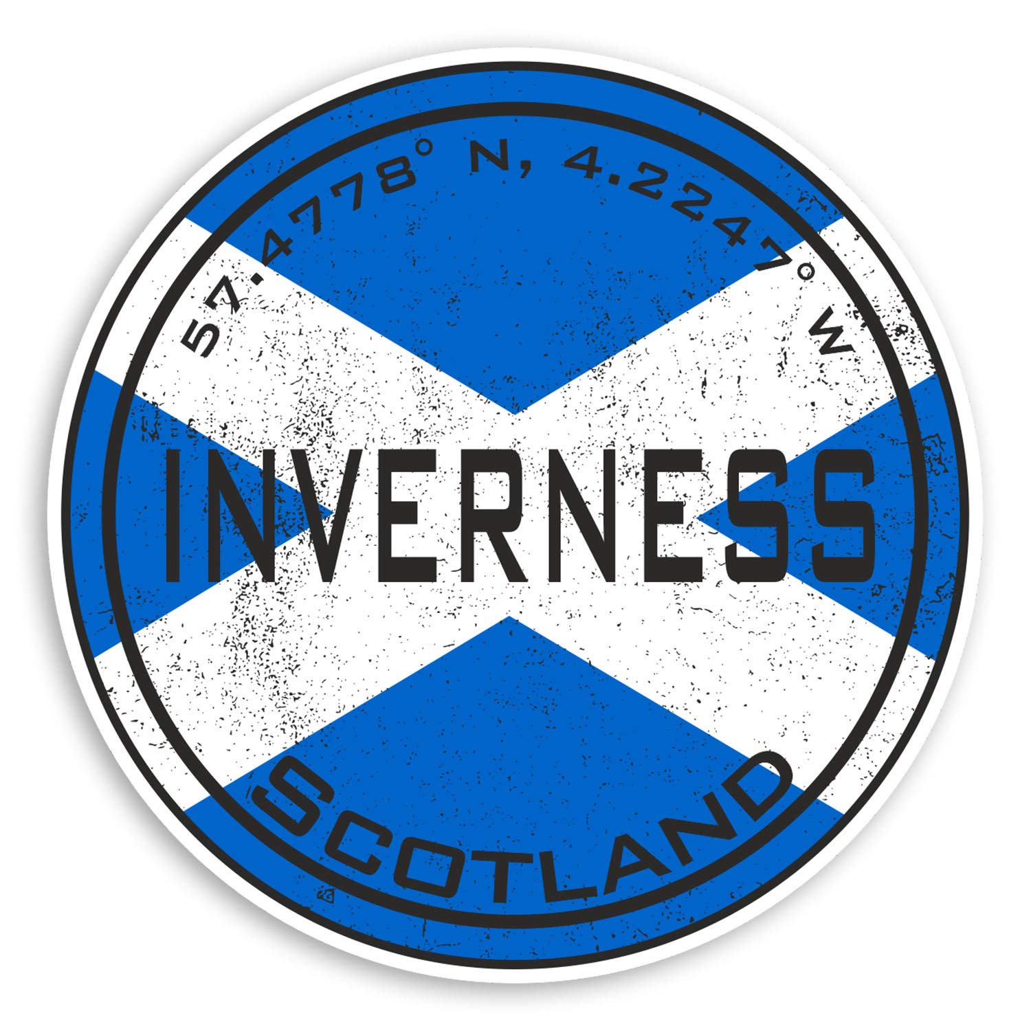 Destination Vinyl Ltd Multi 2 X 10Cm Inverness Scotland Vinyl Stickers Highlands Flag Sticker Luggage #20419 (10Cm Wide)
