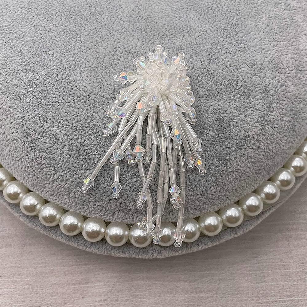 Sequins Patch DIY Flower Beaded Patches for Clothes Sew On Paillette Embroidered Patch Motif Applique (Golden)