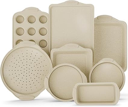 Amazon.com: BAKKENMASTER Deluxe 8-Piece Carbon Steel Bakeware Set ...