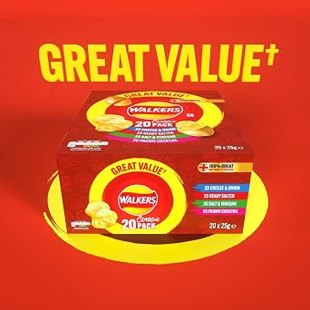 Walkers Classic Variety Multipack Crisps Box 20x25g (Pack of 4)