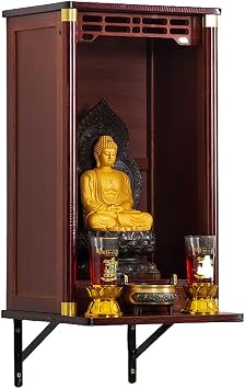 Wall-Mounted Altar Table for Home Handcrafted Bamboo Prayer Shelf Stand for Buddha,Shrine,Statue,Incense Burner,Meditation,Spiritual,Temple Decor30CM/11.81"