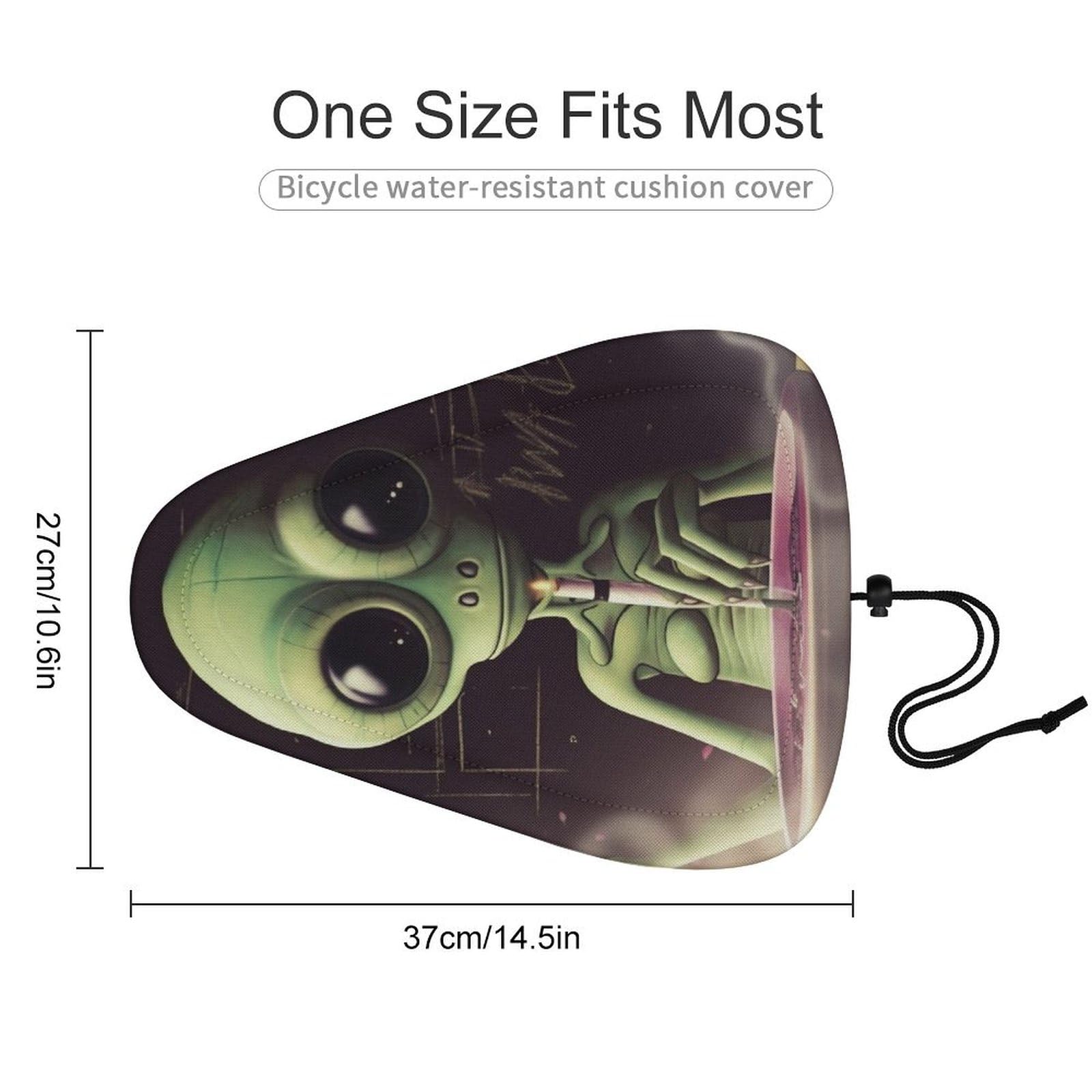 Alien Smoke Bike Seat Cover for Men Women, Waterproof & Dustproof Bike Seat Cushion with Drawstring, Adjustable Bicycle Saddle Cover for Or Rain & Sun Protection