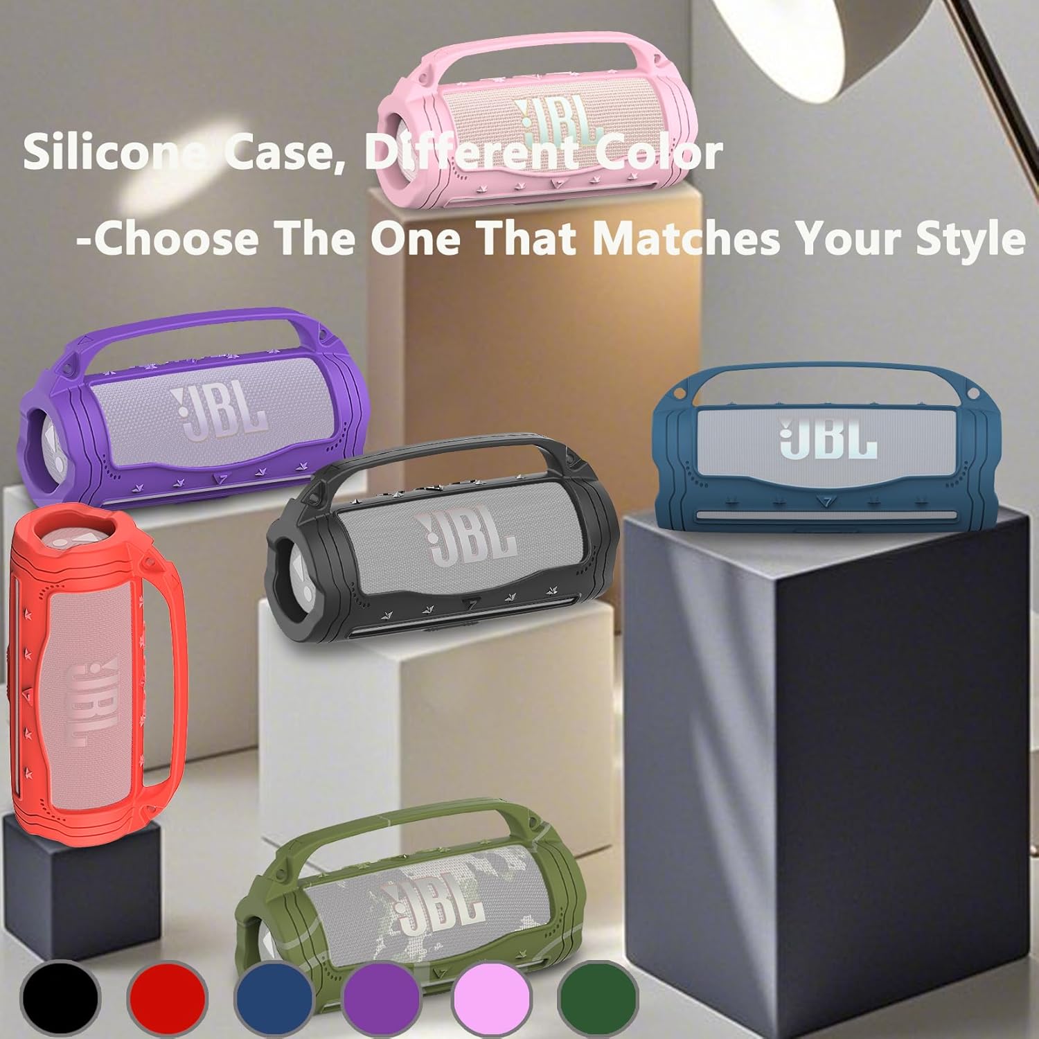 Silicone Cover Case for JBL Flip 7 Portable Bluetooth Speaker Accessories, Flip 7 Speaker Protective Case with Silicone Handle and Shoulder Strap (Purple) - Image 7