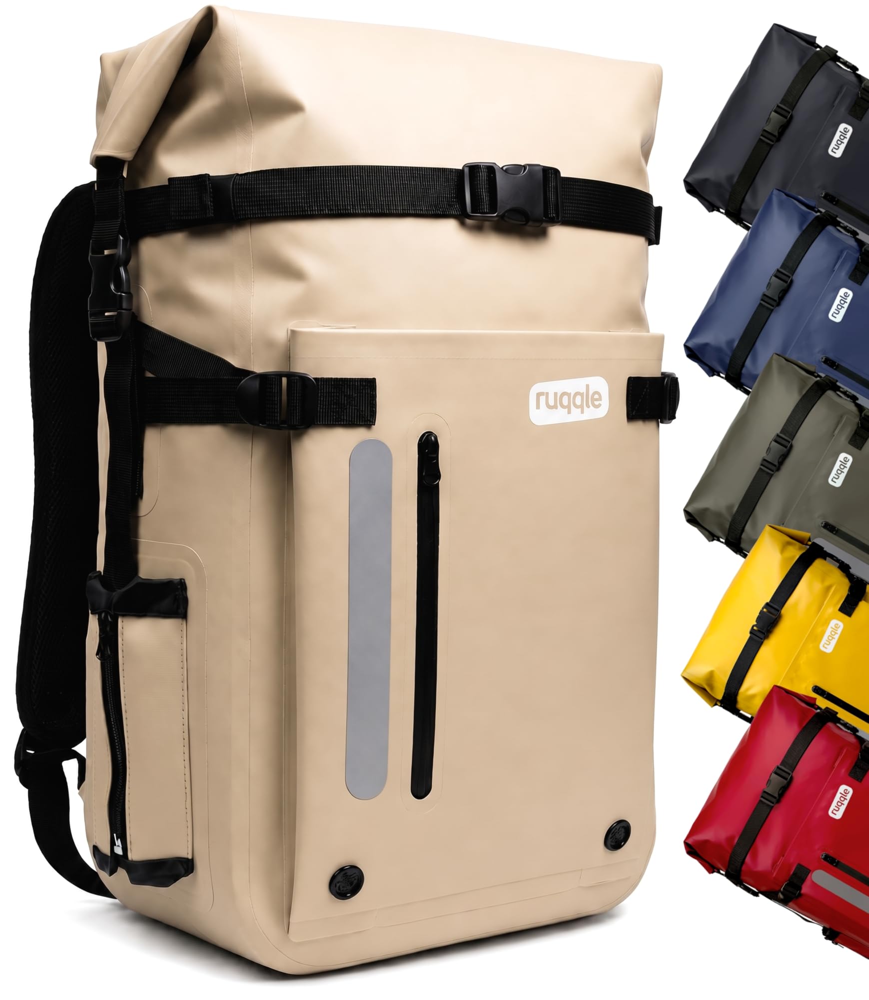 Ruqqle Versatile Waterproof Dry Bag 20/30/45L with 3 External Pockets, Waterproof Comfort Backpack Beach Boat Canoe Paddle Kayak Hiking Camping Fishing Motorcycle