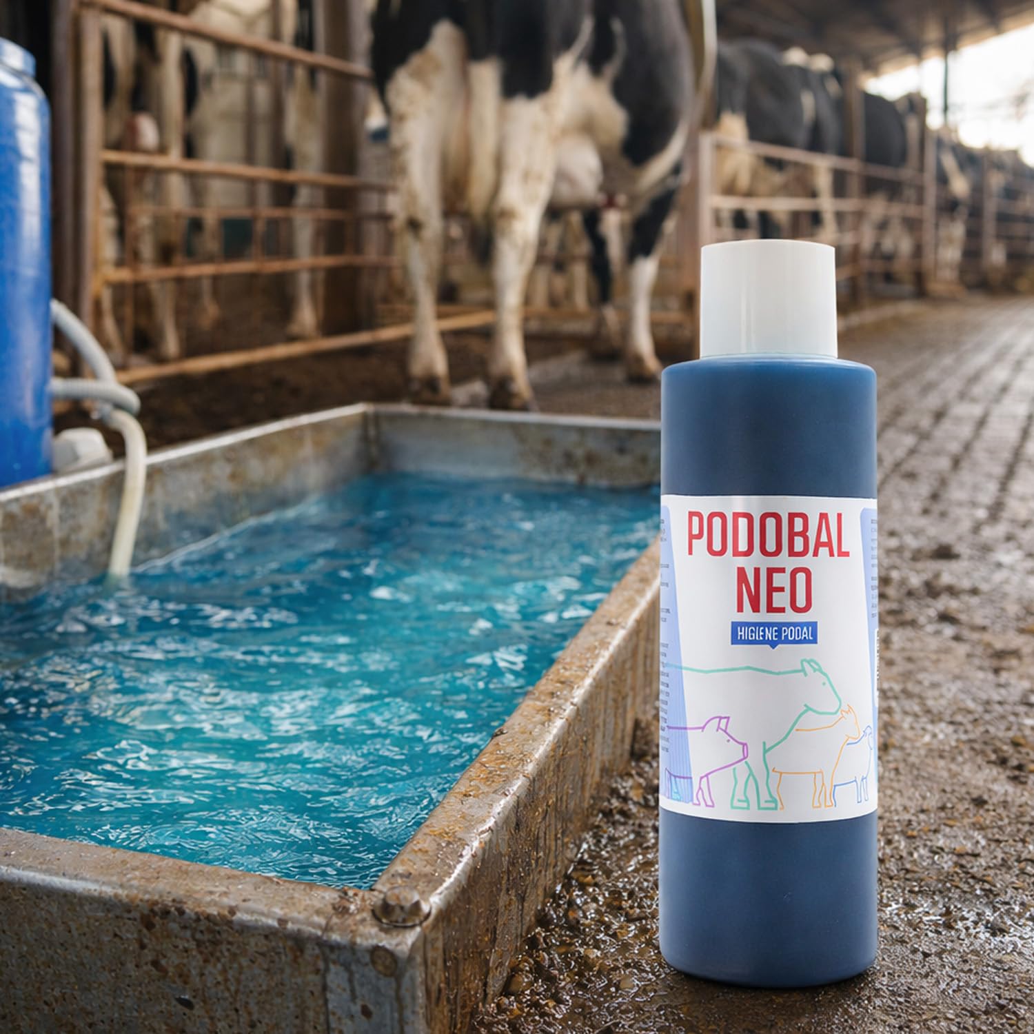 LABORATORIOS PINO Podobal Neo Higiene Podal para Ganado – Programa Preventivo de Cuidado de Pezuñas – Uso en Baños Podales – Envase 1 L