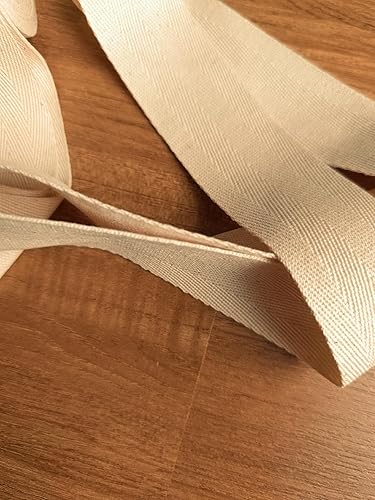 Miniatura 6 de Cinta de sarga de algodón de 1.5 pulgadas x 5 yardas, cinta de espiga de espiga natural, cinta de bies beige natural, cinta, encuadernación ideal