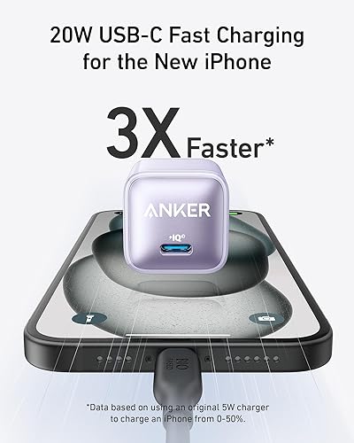 Miniatura 2 de Anker - Cargador 511 (Anker Nano Pro) 20W PIQ 3.0, cargador rápido durable, cargador USB C para iPhone 1212 Mini12 Pro12 Pro Max11, Pixel 43, iPad