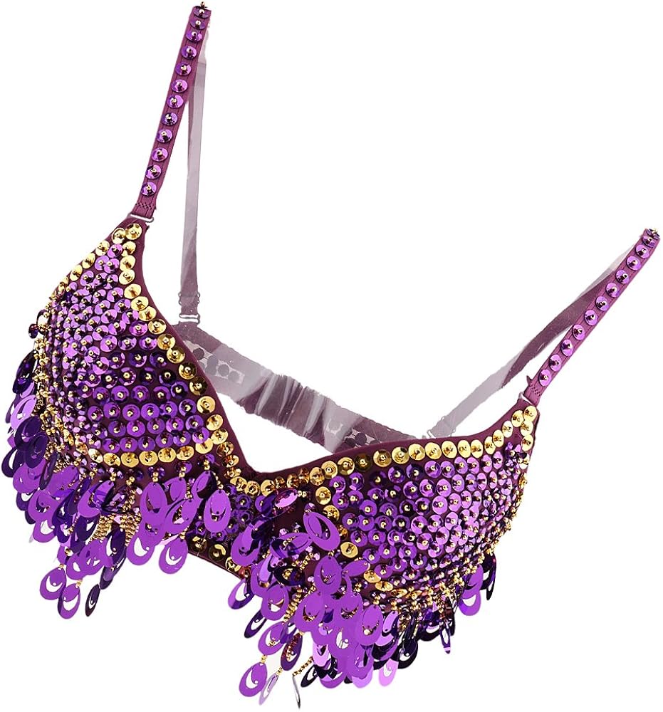 Amazon.co.jp: Dovewill 全6色 ベリーダンス衣装 ビーズ ブラ