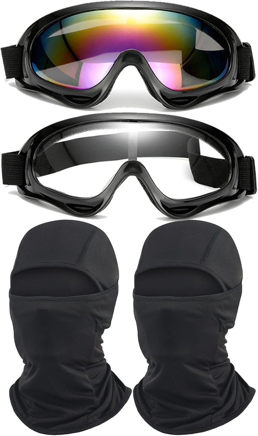2Pcs Motorcycle Goggles with 2Pcs...