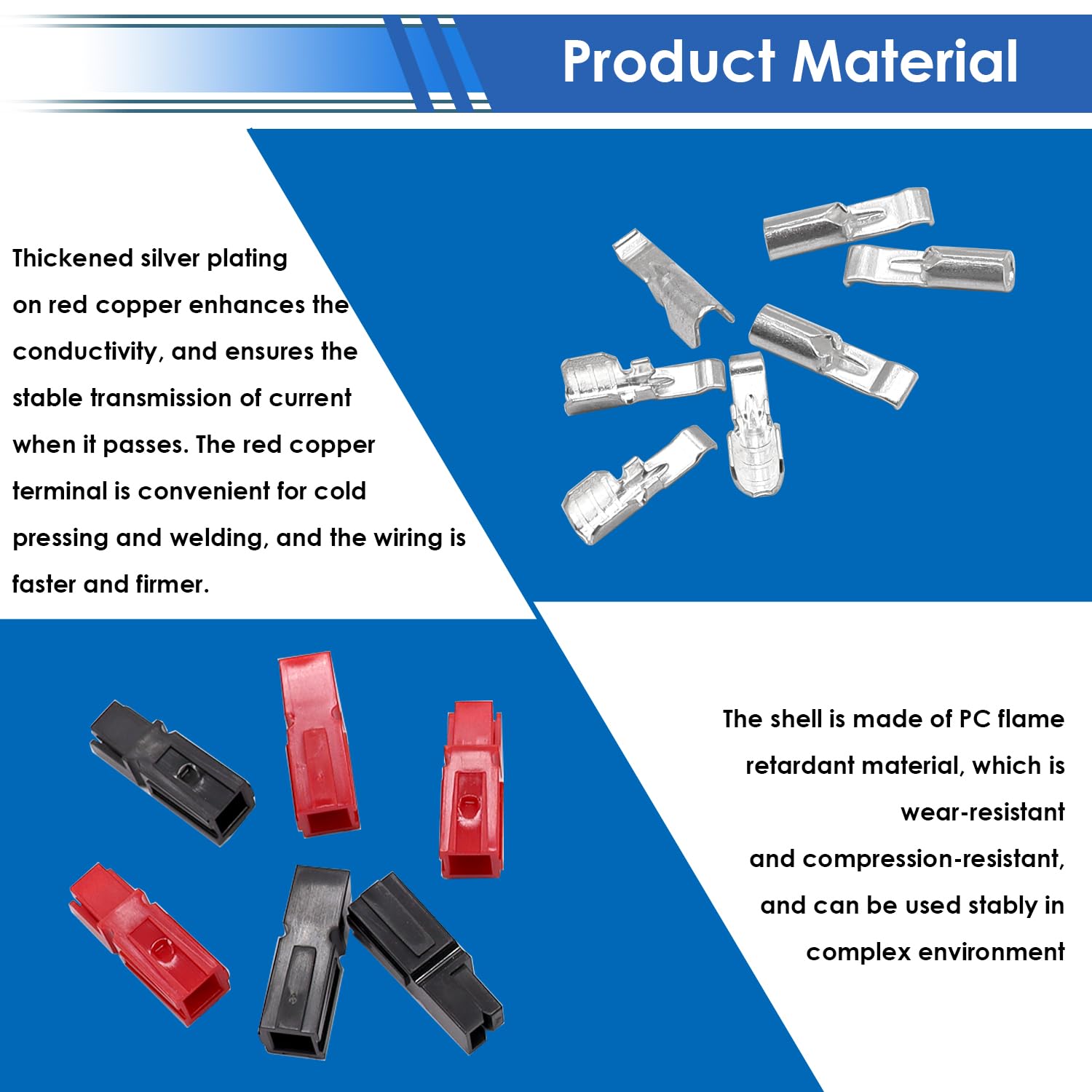 smseace 105Pcs Power Connectors with Crimping Tool 15/30/45 Amp Power Connectors with PVC Cover 1.5-6mm² (20-10AWG) Quick Disconnect Terminals