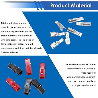 smseace 105Pcs Power Connectors with Crimping Tool 15/30/45 Amp Power Connectors with PVC Cover 1.5-6mm2 (20-10AWG) Quick Disconnect Terminals