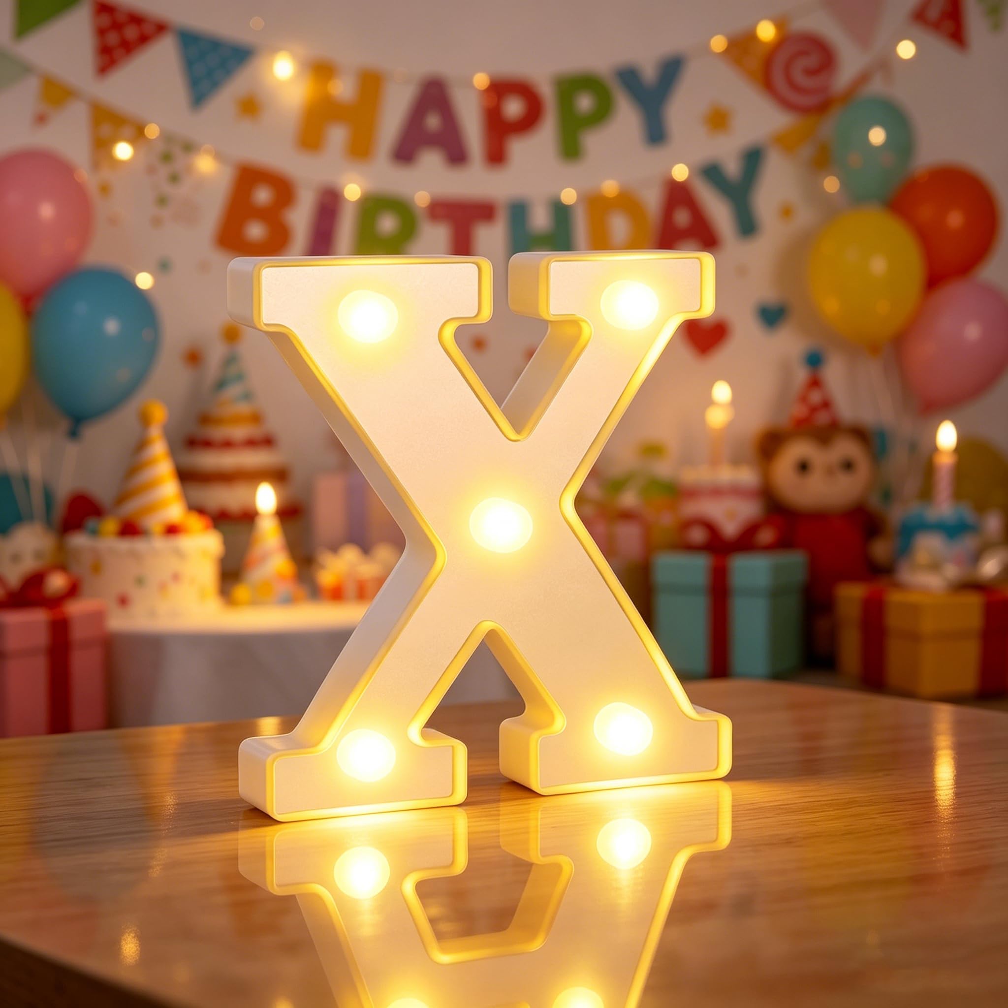 LED Light up Letters, 6.3in Letter Lights for Girls Women Bedroom, Warm White Alphabet Sign X for Valentine Party Birthday Decorations (X)