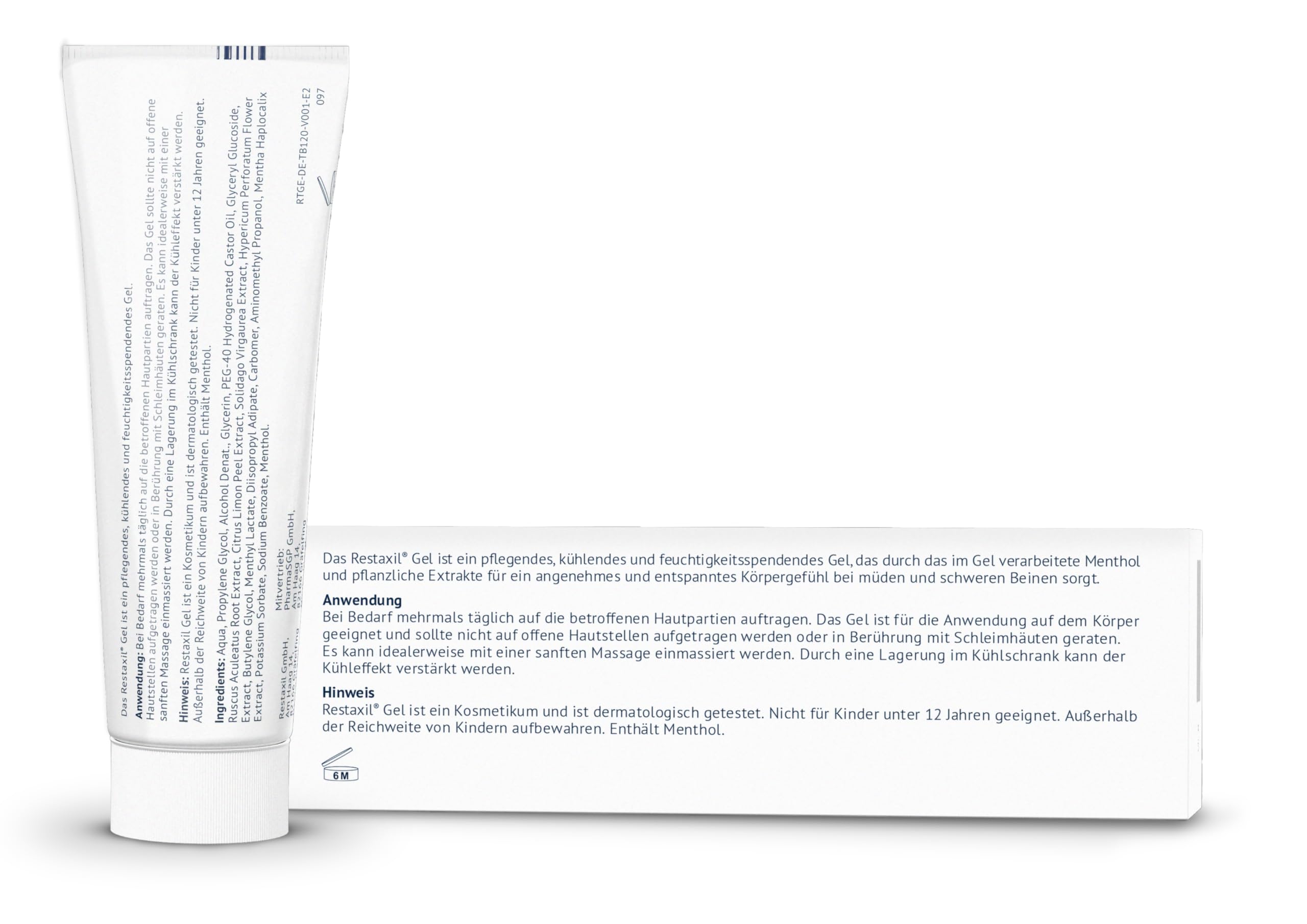Restaxil® Gel [120ml] – Kühlendes & pflegendes Gel mit speziellem Multi-Target-Ansatz - ideal für beanspruchte Beinen, Füße und Rücken | Made in Germany