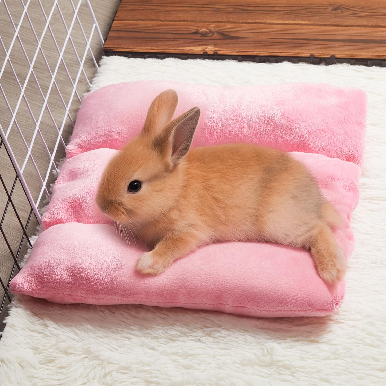 Weysat 3 Pack Rabbit Bed 15.7x14 Inch Soft Thickened Bunny Mat Concave | Plush Cushion for Cage Sleeping, Indoor Outdoor Use, Comfortable Concave Design, Thickened Padding for Small Pets Warmth