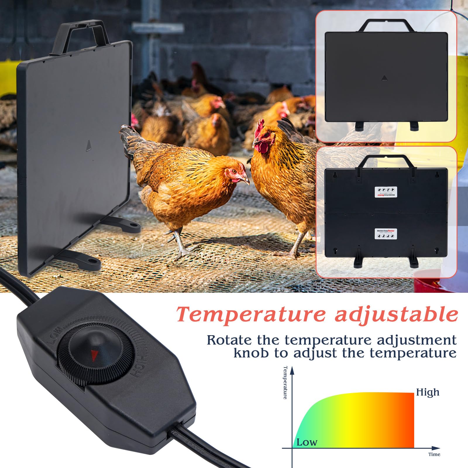 Panneau Chauffant Pour Poulets, 140W Panneau Chauffant Pour Poulailler à éConomie D'énergie Panneau Chauffant Pour Fermes, Poulaillers, CanardièRes