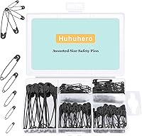 Vista 9 de Paquete de 630 pasadores de seguridad surtidos, 5 tamaños diferentes pequeños y grandes, pasadores de seguridad para costura, acero chapado