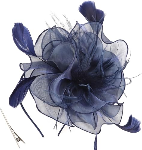 AQOKKA Women Fascinators Hats Flower Fascinators with Headband and Clip Tea Part