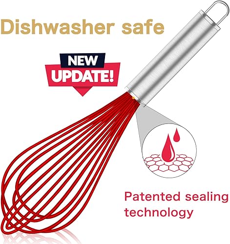 Miniatura 18 de Juego de batidores de acero inoxidable 304, batidor de metal inoxidable apto para lavavajillas, batidores profesionales de alambre de globo