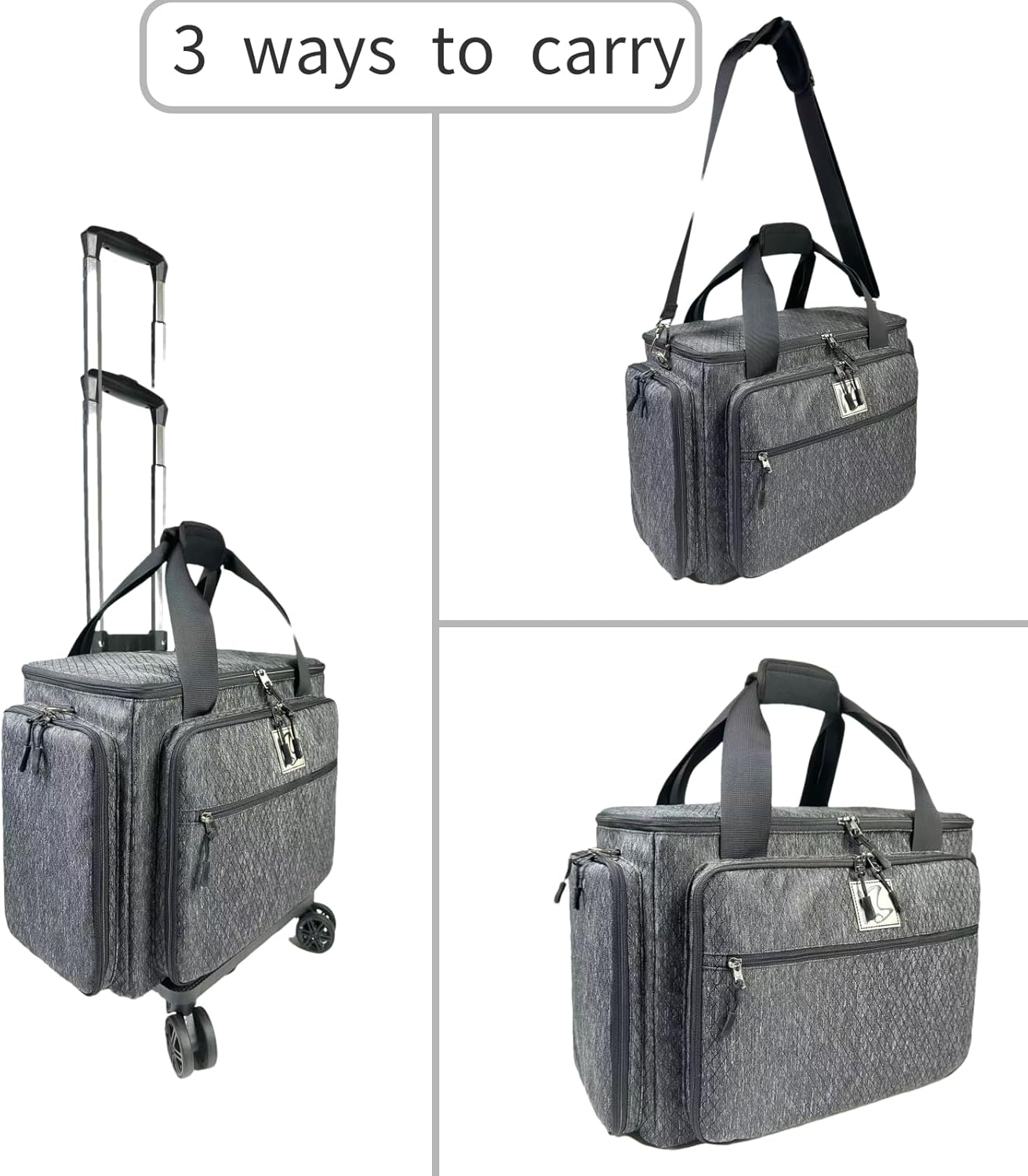 Rolling Teacher Bag with Five 360-Degree Rotating Wheels,Fits for 15.6" Laptop - Image 7