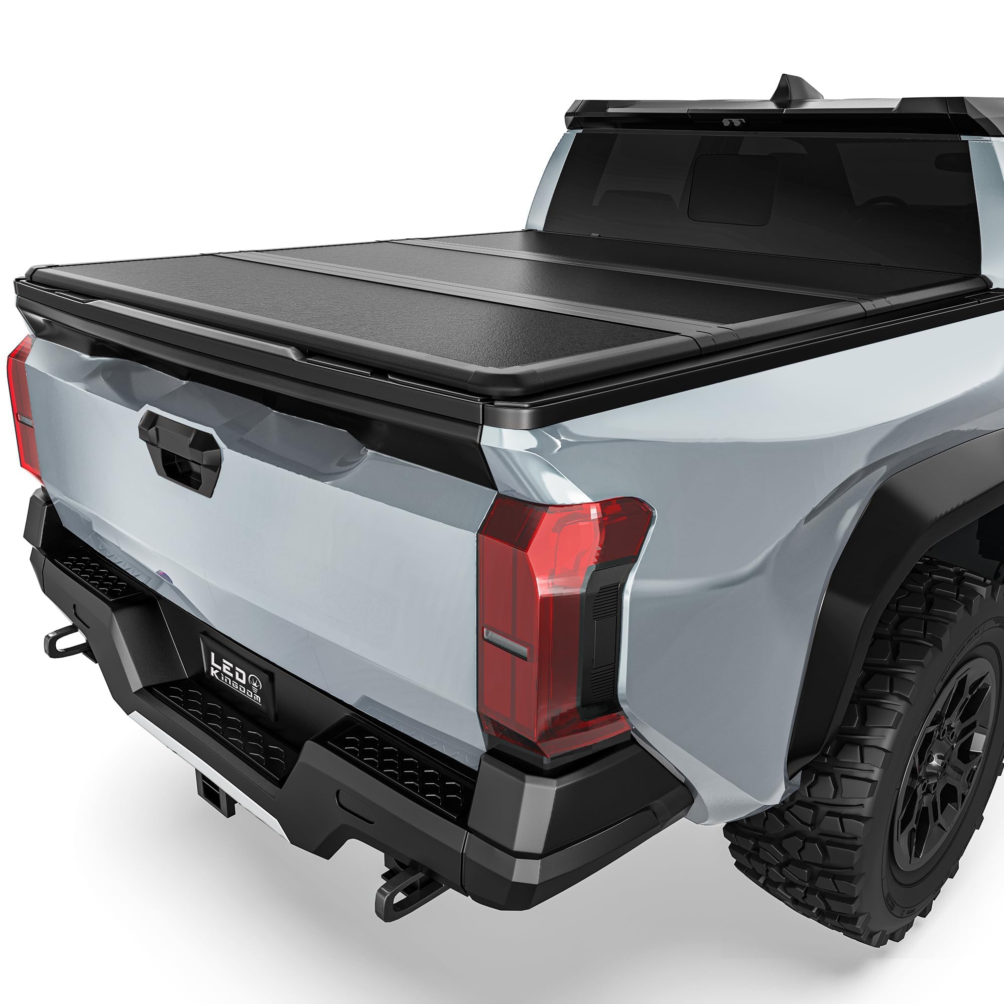 Photo 1 of **HAS SCRAPES AND SCRATCHES ALL OVER**LEDKINGDOMUS Hard Tri-fold FRP Tonneau Cover Fits for Toyota Tacoma 2024 2025 2026, 5ft Bed with Track Rail System(Excl. Trail)