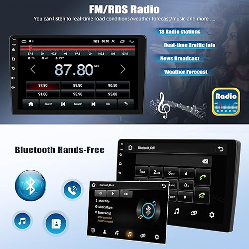 Miniatura 6 de Estéreo de coche 2G+64G Android 13 para Jeep Grand Cherokee WK 2008-2013 con Apple Carplay Android Auto, pantalla táctil HD de 9 pulgadas con WiFi,