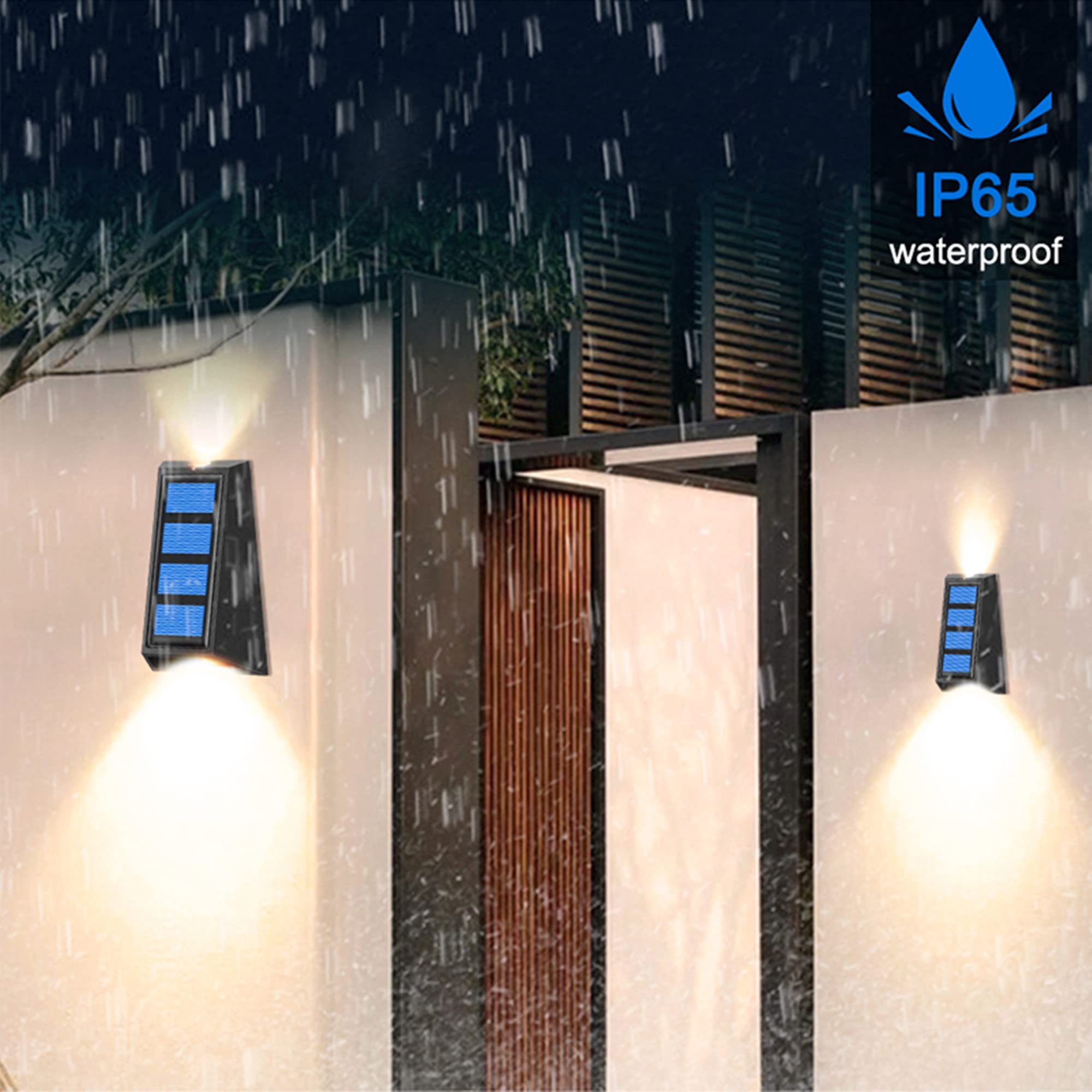 GWMWON Luces solares de jardín de decoración, iluminación cambiante de Color RGB 7, lámpara de Pared Impermeable IP65, iluminación Solar escaleras de Valla de Pasarela,6 Pack