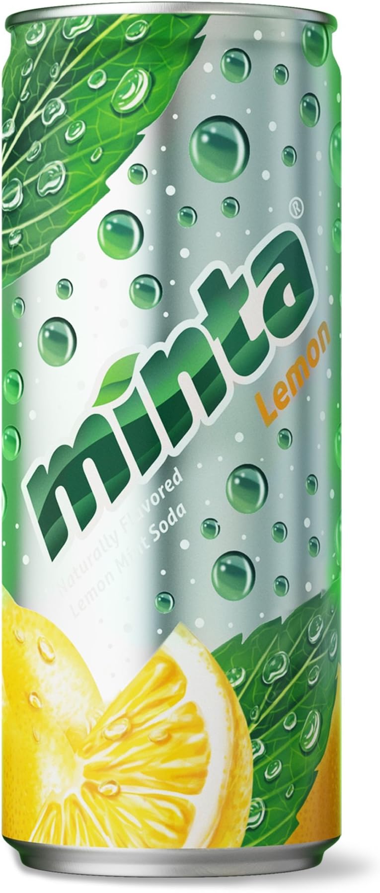 Minta Naturally Flavored Sparkling Mint Beverage, Lemon, 10 Fluid Ounce (Pack of 24)