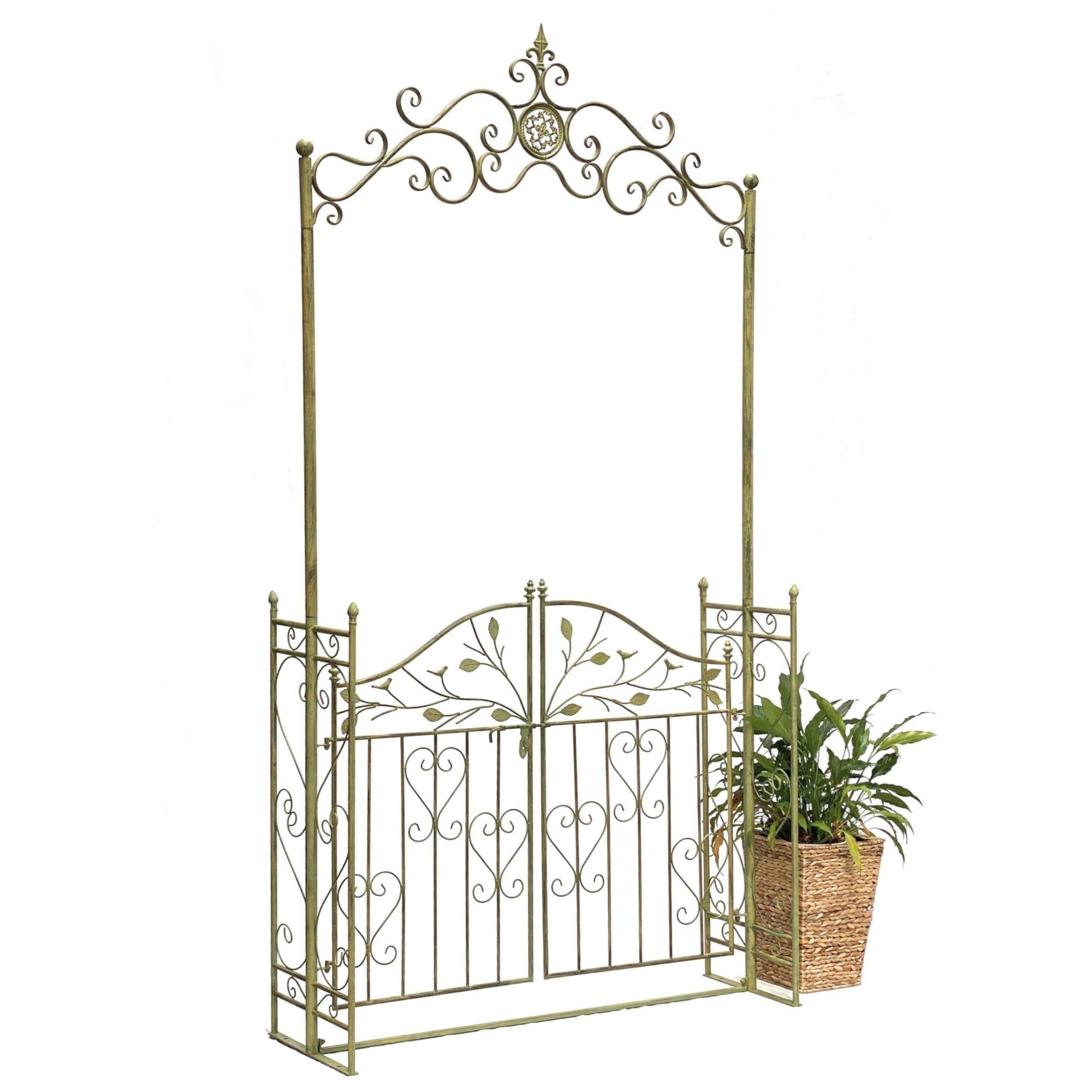 DanDiBo Arche de rose avec porte en métal stable - 130 cm de large - 93997 - Arche de jardin - Arche ronde - Arche de plantation massive - Résistant aux intempéries