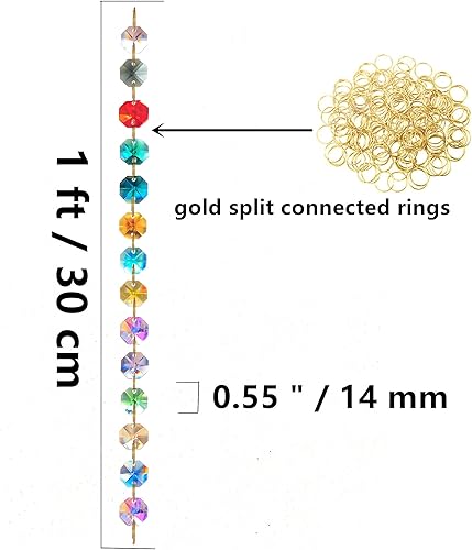 Miniatura 7 de 6 pies de cuentas de cristal para candelabro, cadena de cuentas de cristal colgante, cortina de puerta, candelabro, decoración de fiesta de boda,