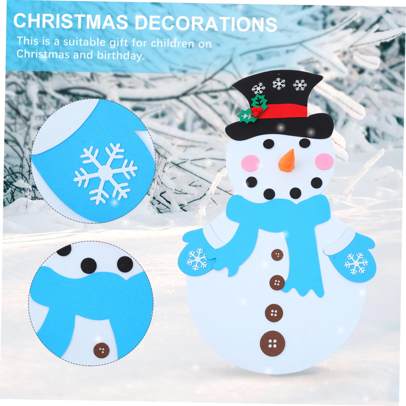 ABOOFAN 3 Sets Ornament Kunstschnee Stoff Adventskalender Weihnachtsset Weihnachtsschneemann Schneeflocke Weihnachtsdeko Weihnachtsspielzeug Zwerge Weihnachtsdeko Für Draußen DIY Filz