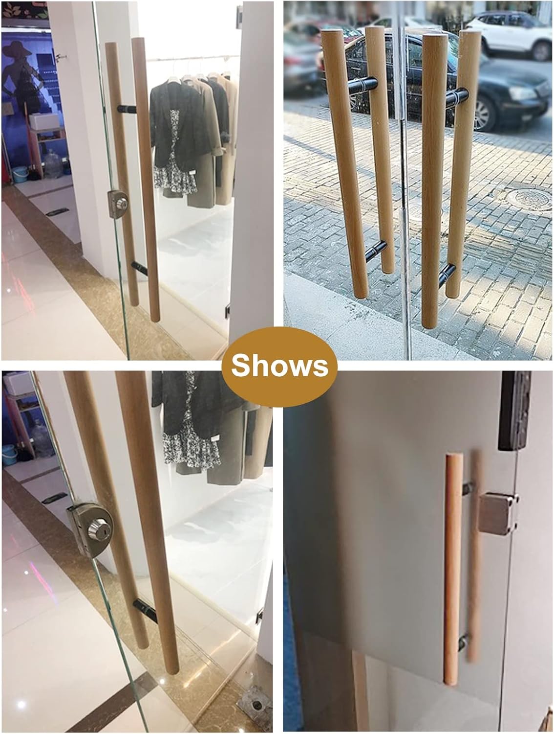 Door Pull Double Sided Pull Door Handles,H Shape Door Push Bar with Install Fitting,16inch/24inch/32inch/40inch/47inch/59inch Long Round Gate Handle (Size : 80cm/32inch,Style : Sty