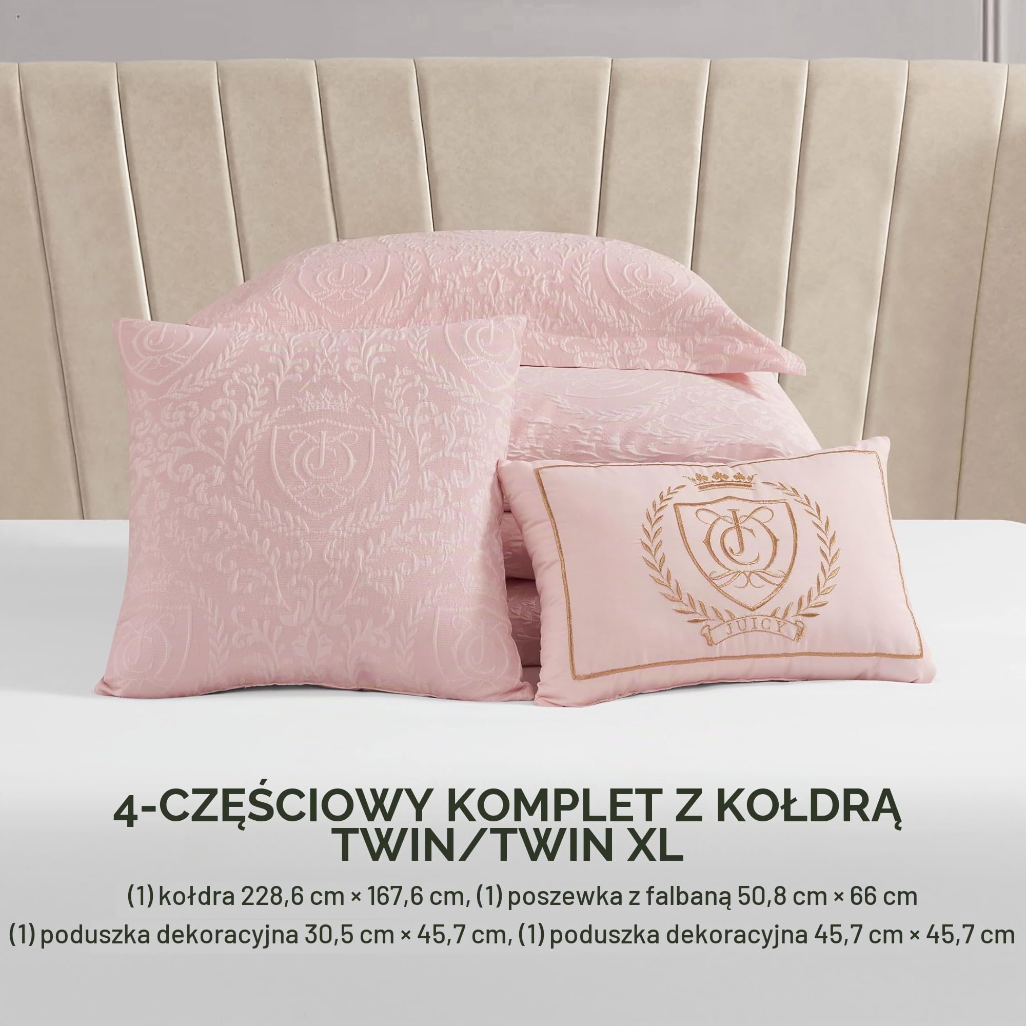Juicy Couture Zestaw kołdry, poliester, różowy rumieniec, podwójny/podwójnyXL