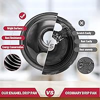 Vista 10 de W10196405 W10196406 - Sartenes de goteo para estufa eléctrica, compatibles con Whirlpool Electric Range-Thickening para evitar doblado, juego de 4