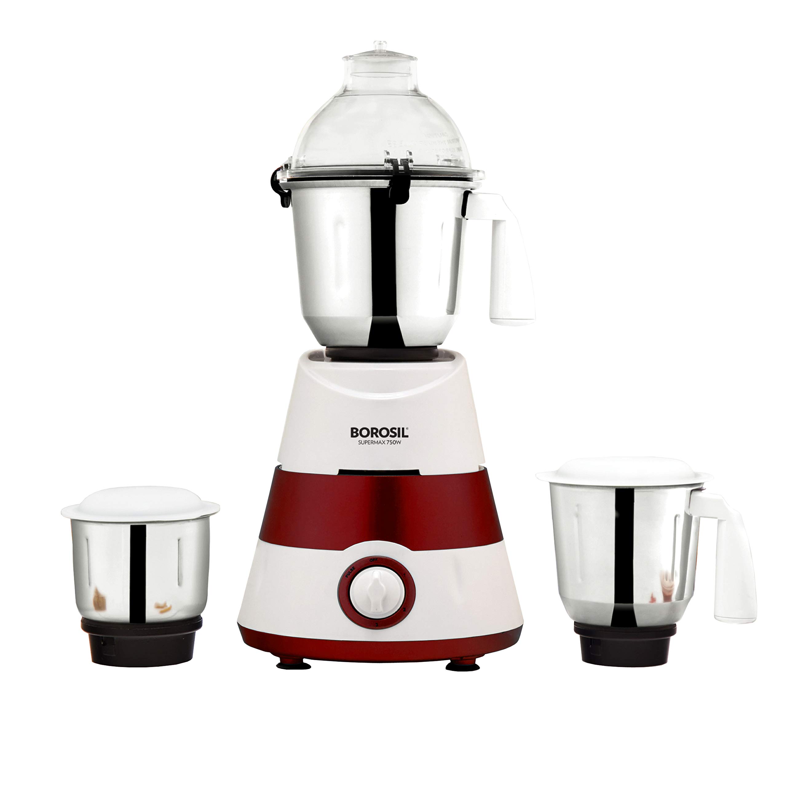 Borosil 750W Supermax Mixer Grinder for Wet & Dry Mixing and Grinding, Featuring 3 Stainless Steel Jars 400ml Chutney, 1.5L Blending, 1L Dry/Wet Grinding Jar, Ideal for Daily Kitchen Use-image-43