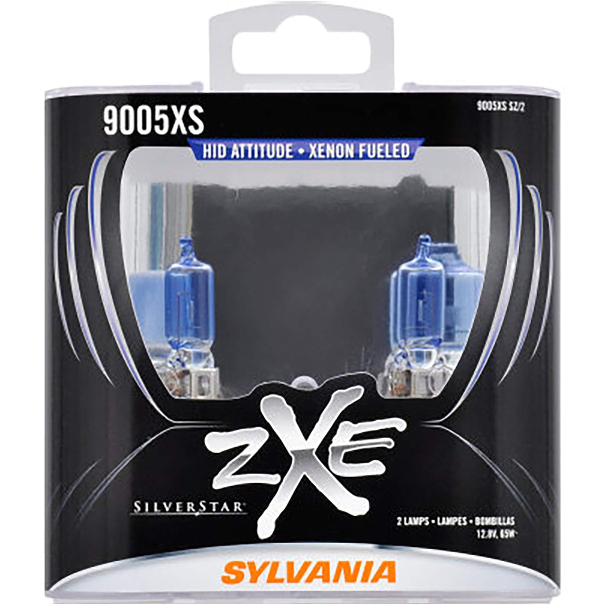 9005XS (HB3A) SilverStar zXe High Performance Halogen Headlight Bulb - Bright White Light Output, HID Attitude, Xenon Fueled Technology (Contains 2 Bulbs)