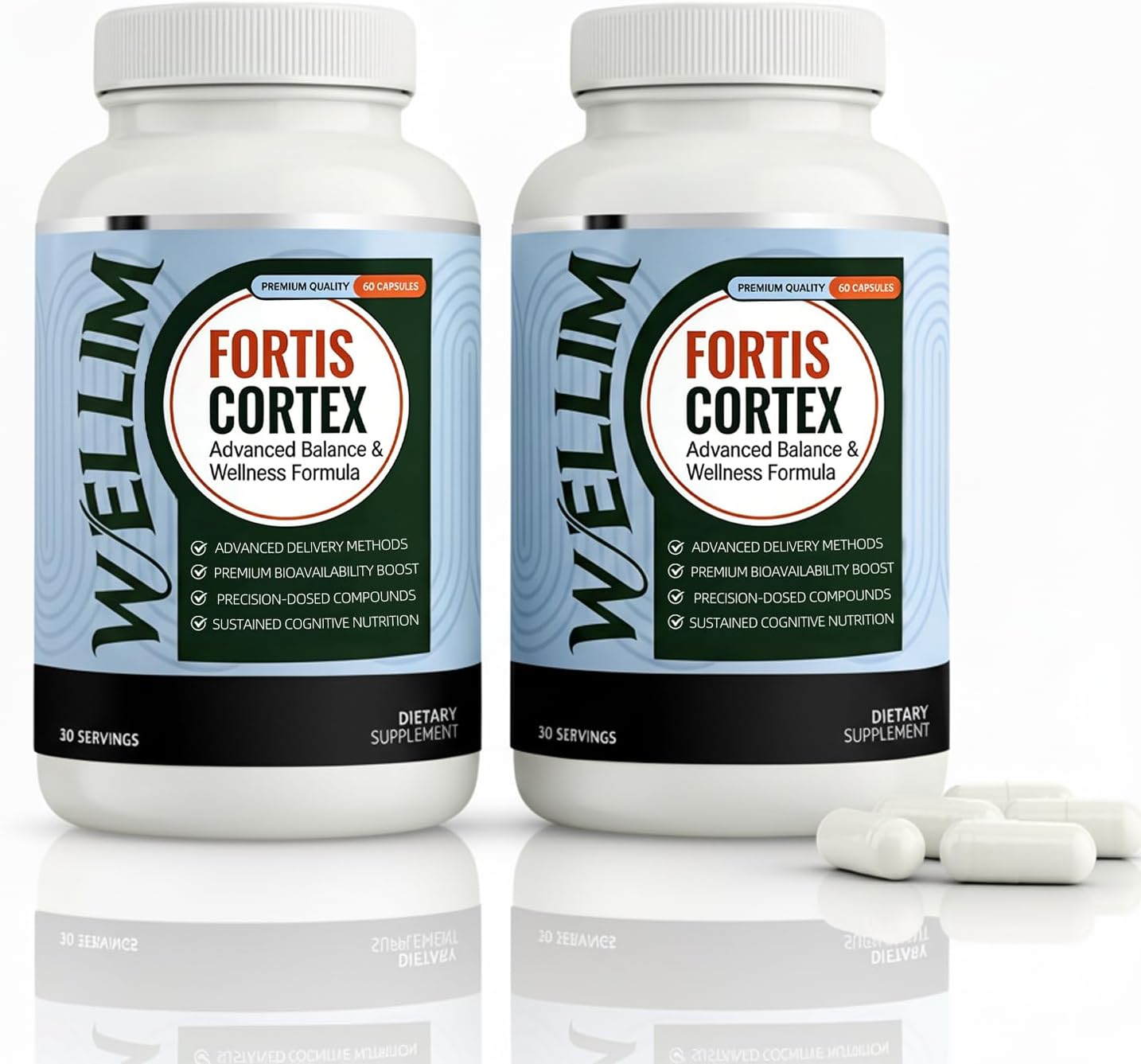 WNW Wellim Fortis Cortex Capsules, Daily Wellness Supplement, 60 Capsules (30-Day Supply)(2pcs)