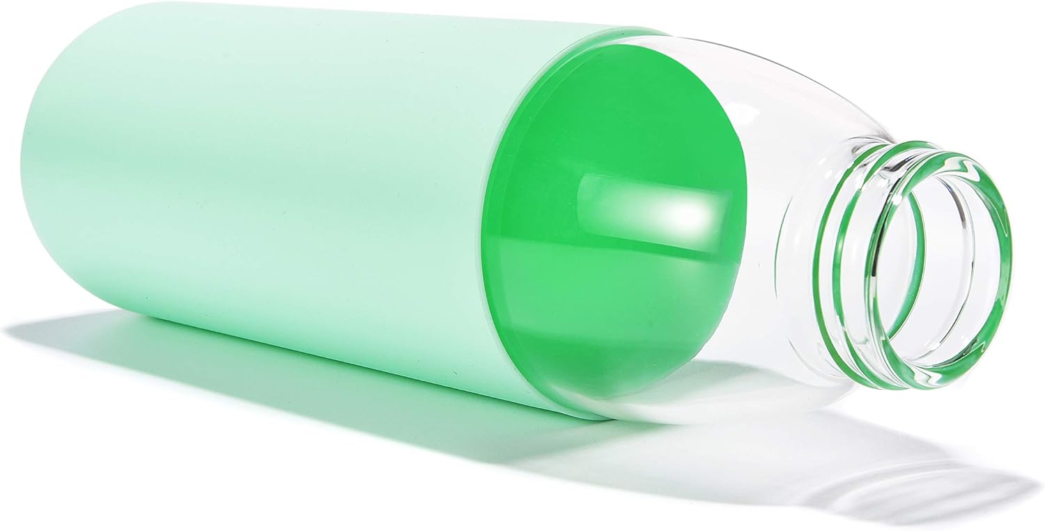 veegoal 18 Oz Borosilicate Glass Water Bottles with Bamboo Lid, BPA-FREE, Non-Slip Silicone Sleeve, and Stainless Steel Leak Proof Lid - Reusable Glass Bottle for Men and Women - Image 3