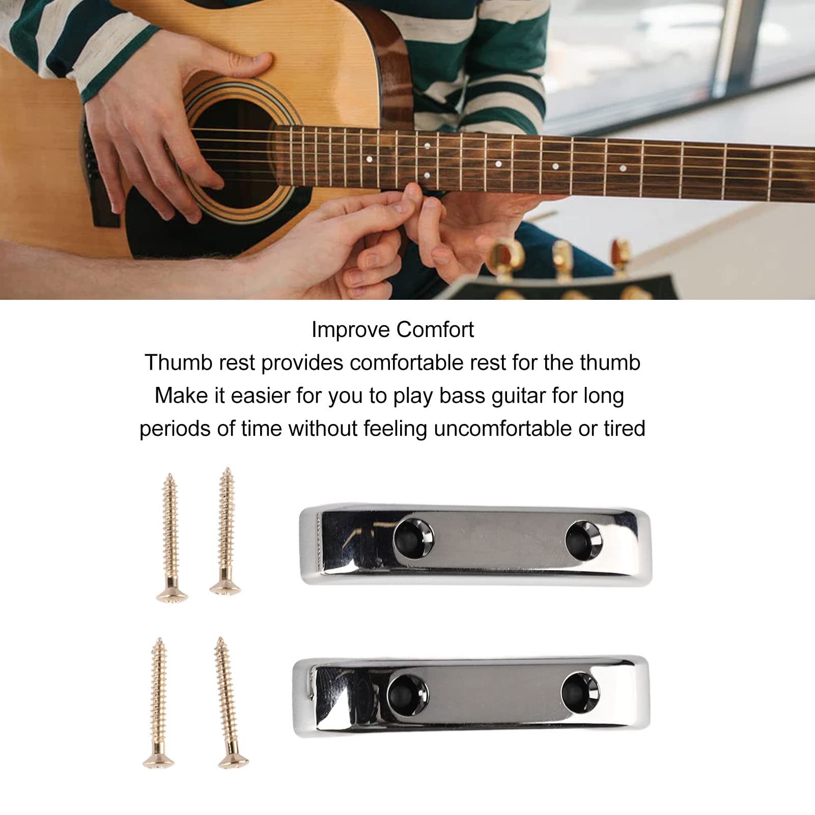 Vbestlife Bass Daumenauflage, Fingerauflage Mit Befestigungsschrauben Für Precision Bass Und Jazz Bass