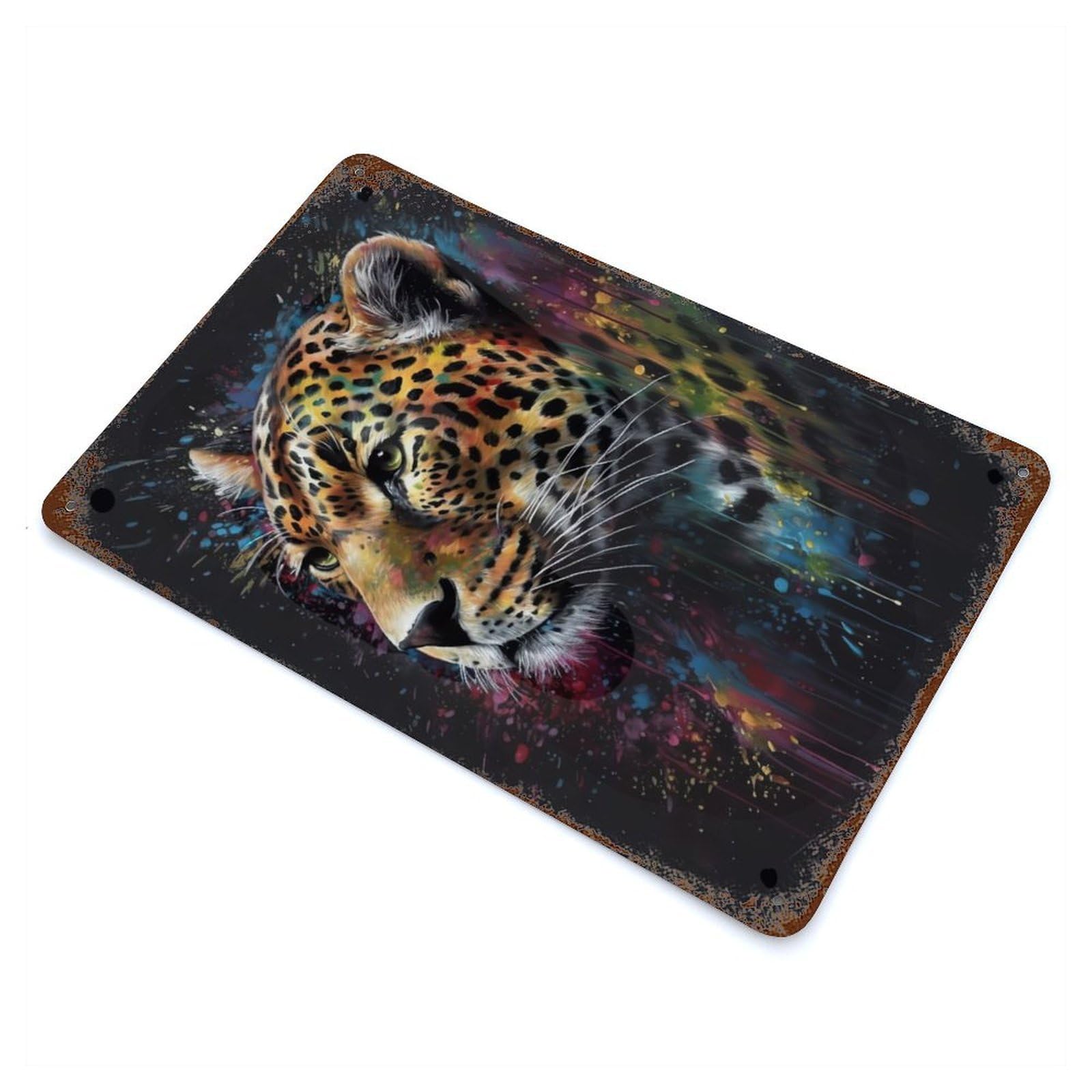 Jaguar Painting Vintage Rust Metal Sign 11.8"x7.9", for Basement, Hobby Room And Garage Decor, Farmhouse Wall Decor