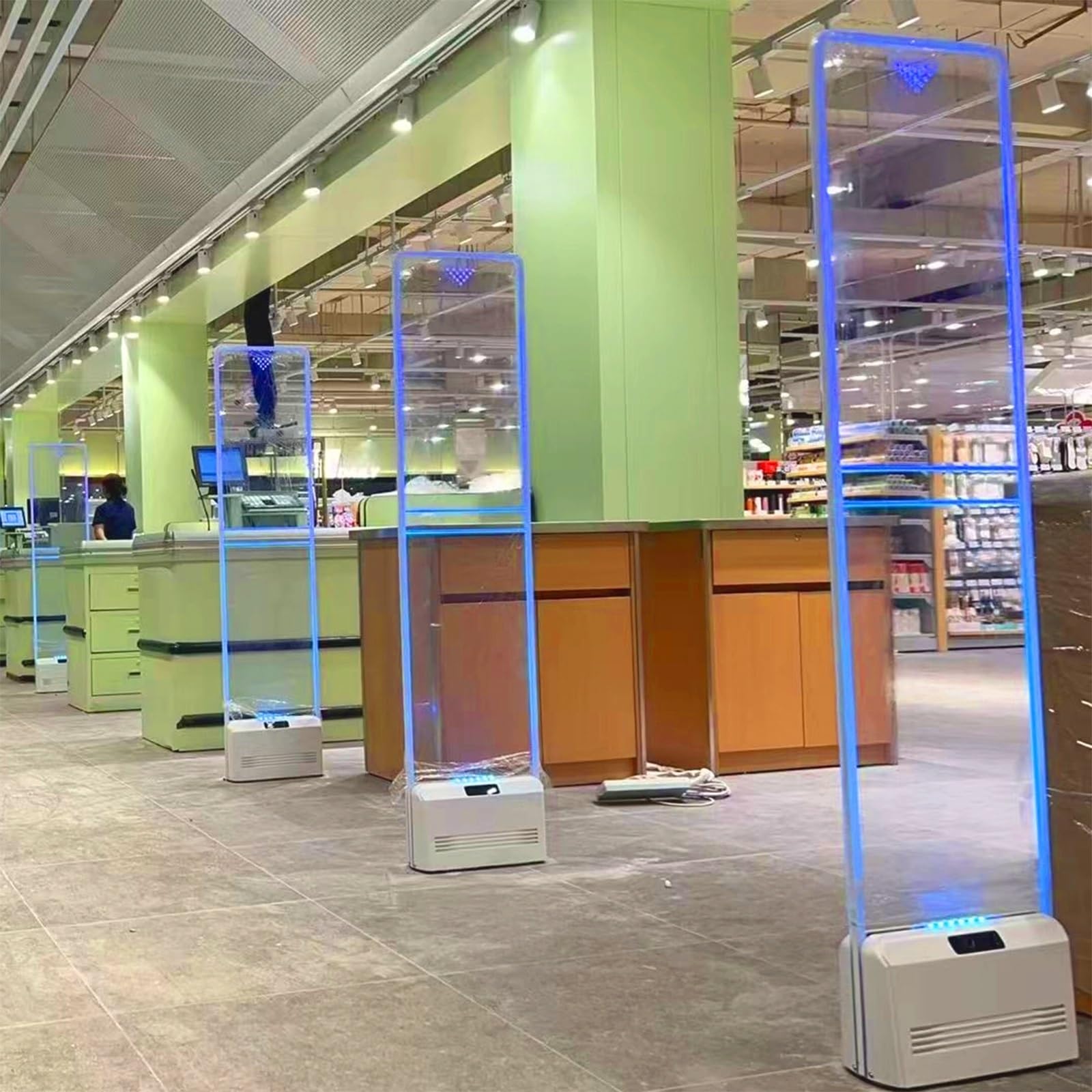Akryl Kryształowy Drzwi Bezpieczeństwa Anti-Kradziejskie, System EAS 58KHz z Alarmem Dźwiękowym i Świetlnym, Dostosowalna Detekcja dla Supermarketów, Sklepów z Ubraniami (110V-220V)