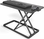 VIVO Single Top 24 inch Scissors Lift Keyboard and Mouse Riser, Height Adjustable Laptop Desk, For Ergonomic Sit Stand Workstations, Black, DESK-V024A