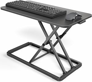 VIVO Single Top 24 inch Scissors Lift Keyboard and Mouse Riser, Height Adjustable Laptop Desk, For Ergonomic Sit Stand Workstations, Black, DESK-V024A