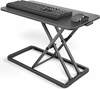 VIVO Single Top 24 inch Scissors Lift Keyboard and Mouse Riser, Height Adjustable Laptop Desk, For Ergonomic Sit Stand Workstations, Black, DESK-V024A