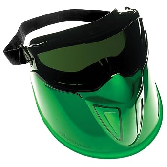 KleenGuard V90 The Shield Safety Goggles with Face Shield 18633, IRUV Shade 5.0 Anti-Fog Lens with Black Frame, 6 Pairs / Package