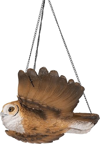 Miniatura 5 de Design Toscano NG31625 La escultura colgante del búho del jardín, piedra de dos tonos