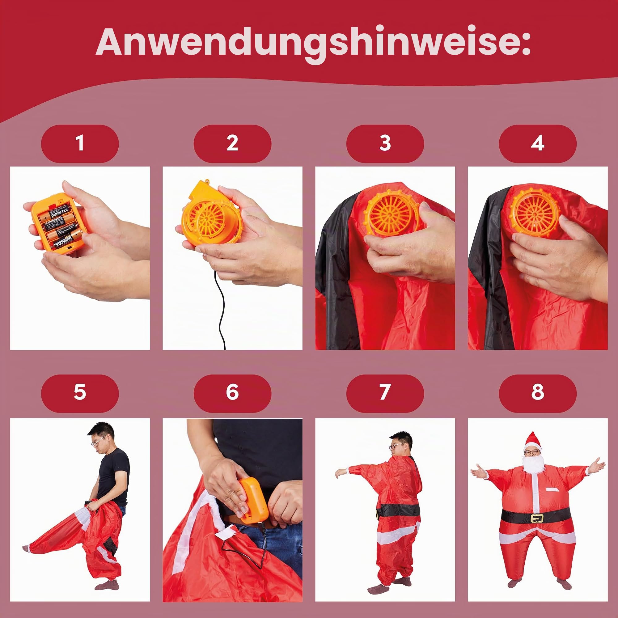 THE TWIDDLERS - Carry Me aufblasbares Kostüm für Erwachsene, lustig, gruselig, aufblasbar, für Halloween-Party – einfach aufzublasen und zu entleeren