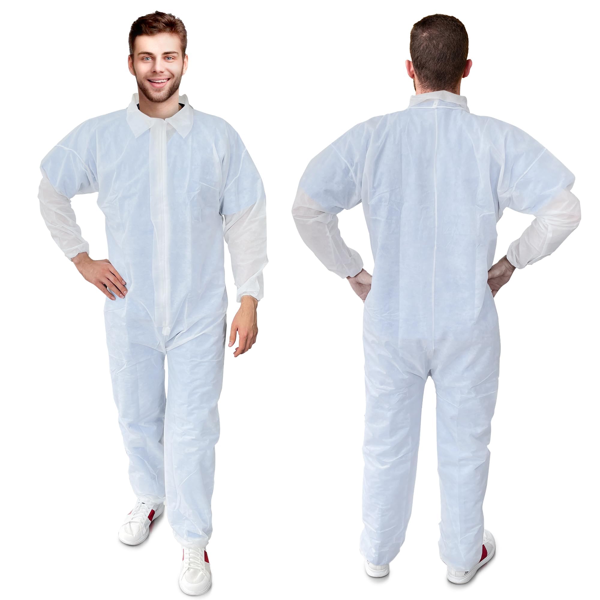 タッパーウエア　大　ホワイト AMZ Medical Supply Disposable Polypropylene Coveralls, Medium