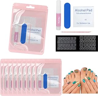 Press On Nails Kit Professional - 20 Sets Nail Prep Tools with Nail Glue/Mini File/Adhesive Tabs/Cleaning Pad & Storage Bag,Complete Press On Nail Packaging Kit for Salon & Home Use