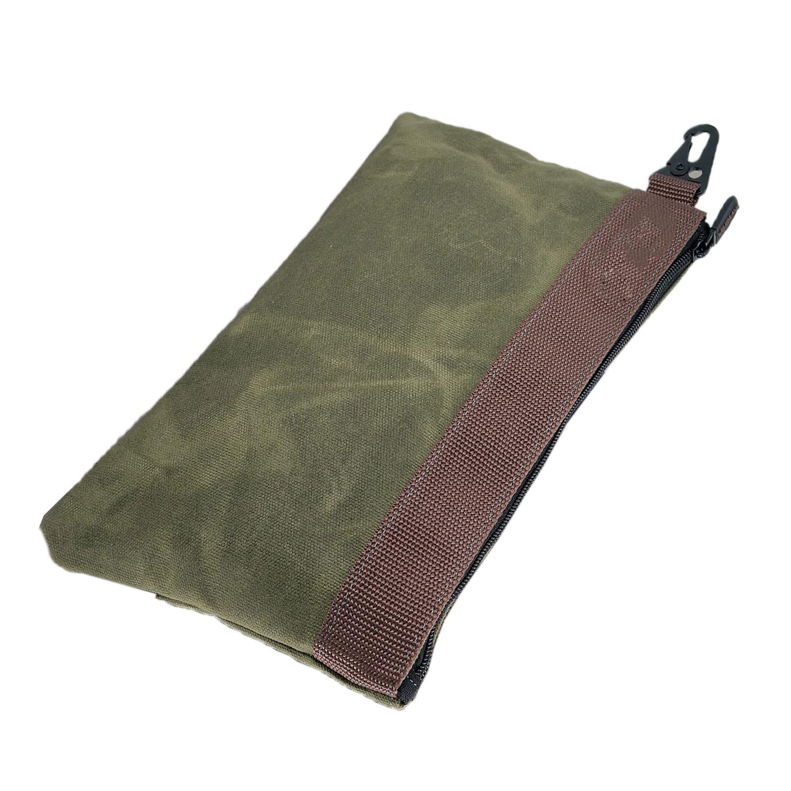 Piceioep Green Tear Resistant Canvas Tool Organizers Heavy Duty Construction 12X1x8 Inches Spacious Stands Upright Industrial Grade Sturdy Pouches